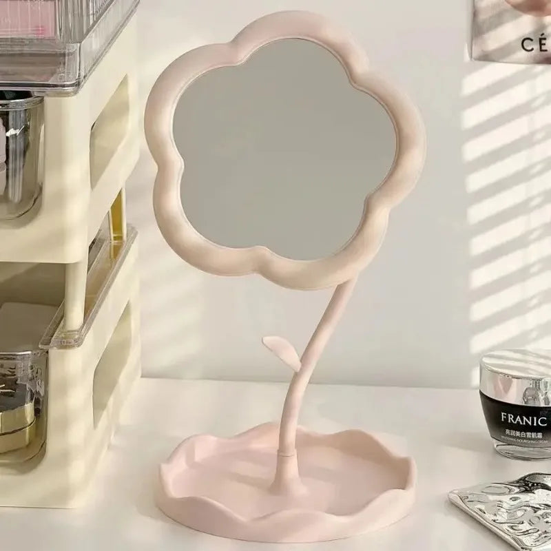 Miroir de bureau decoratif en forme de fleur