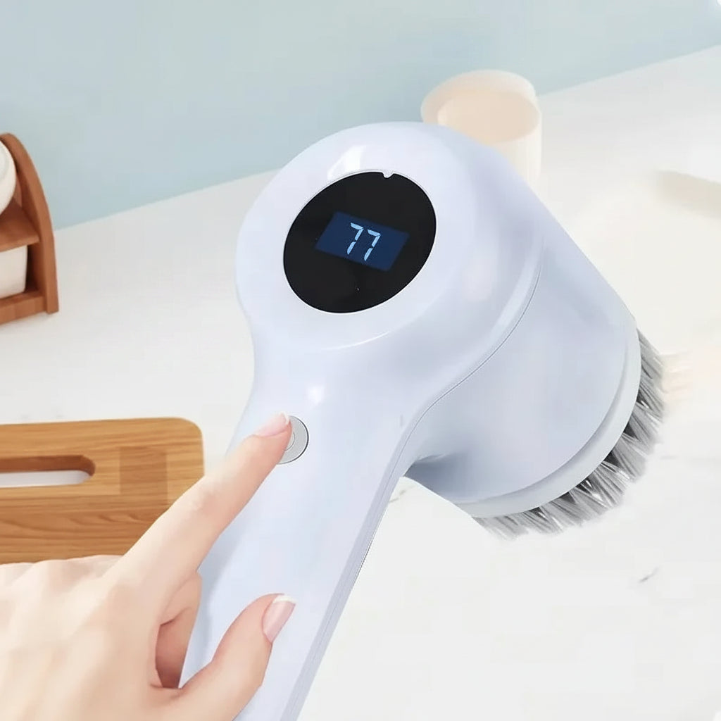 Brosse de nettoyage electrique rotative sans fil - 5 tetes interchangeables