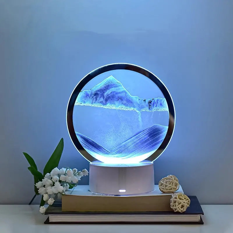 3D Quicksand Table Lamp - Decompression Sand Timer