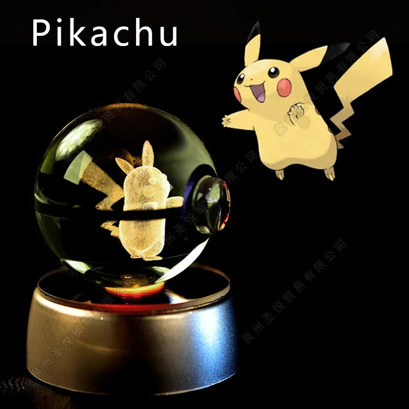 3D Pokémon Crystal Ball with LED Base - Night Light and Collectible Figure