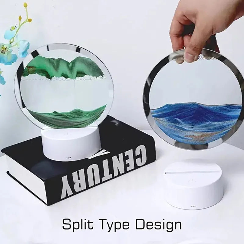 3D Quicksand Table Lamp - Decompression Sand Timer