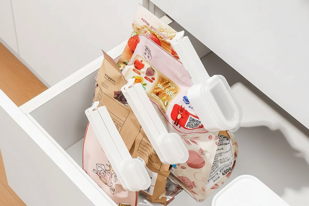 Pinces de fermeture hermetique pour sacs alimentaires