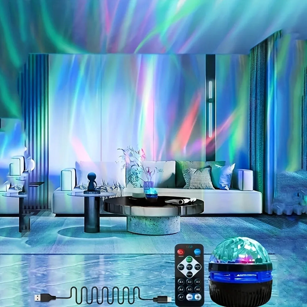 USB Northern Lights Galaxy Projector - 360° LED Night Light with Remote Control