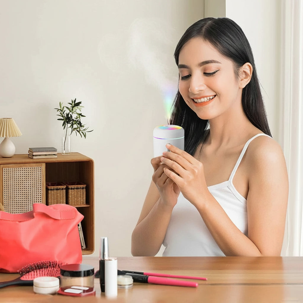 Mini humidificateur USB avec diffuseur d'huiles essentielles