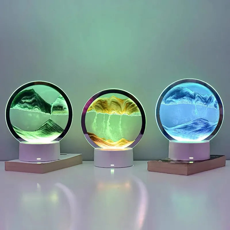 3D Quicksand Table Lamp - Decompression Sand Timer