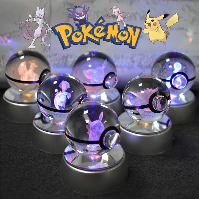 3D Pokémon Crystal Ball with LED Base - Night Light and Collectible Figure