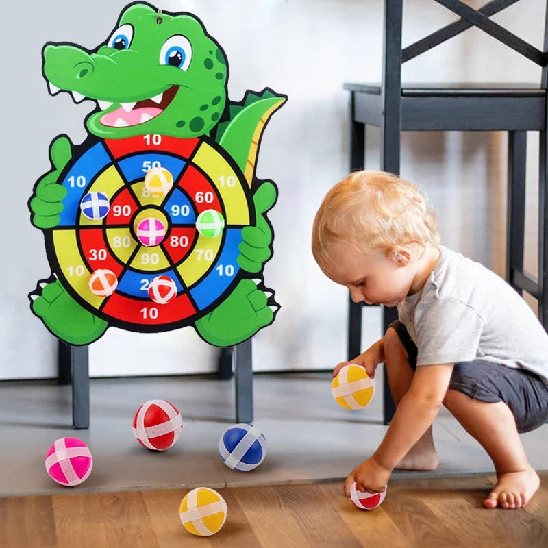 Target game with sticky balls for children