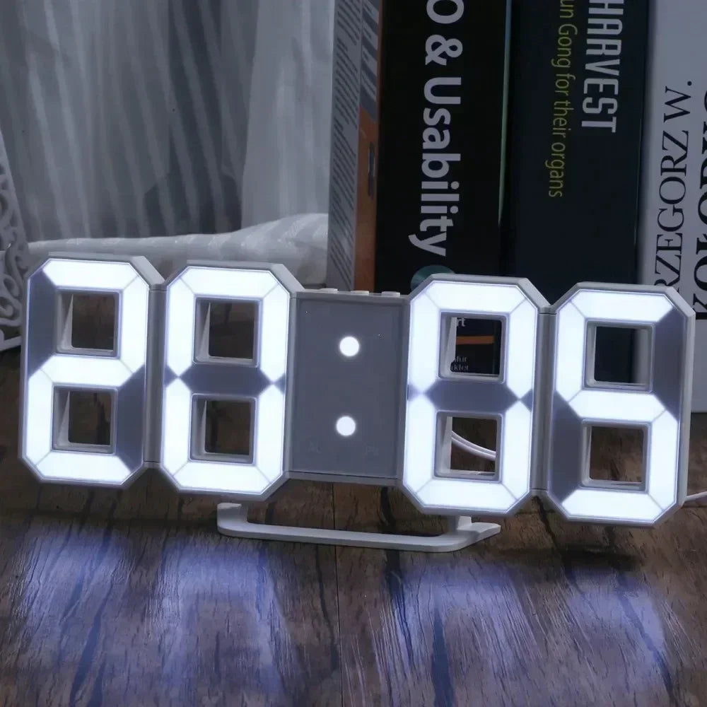 3D LED Digital Clock – Wall & Desk Alarm Clock with Time, Date, and Temperature Display