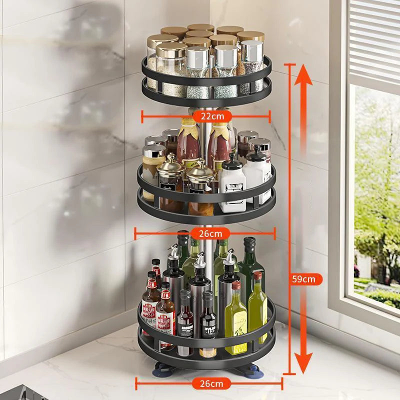 Organisateur rotatif 360° - Rangement cuisine, epices et cosmetiques