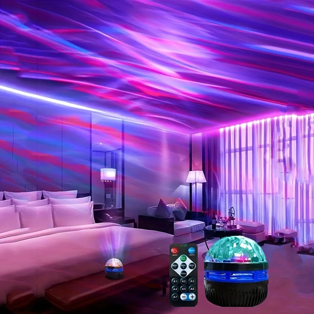 USB Northern Lights Galaxy Projector - 360° LED Night Light with Remote Control