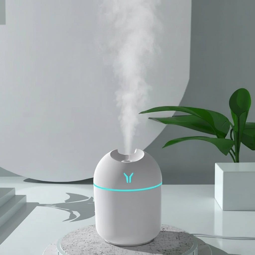 Humidificateur USB 250ml avec diffuseur d'huiles essentielles et LED couleur