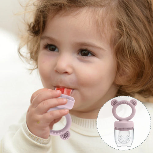 Silicone Baby Teether – Fruit & Vegetable Pacifier with Lid